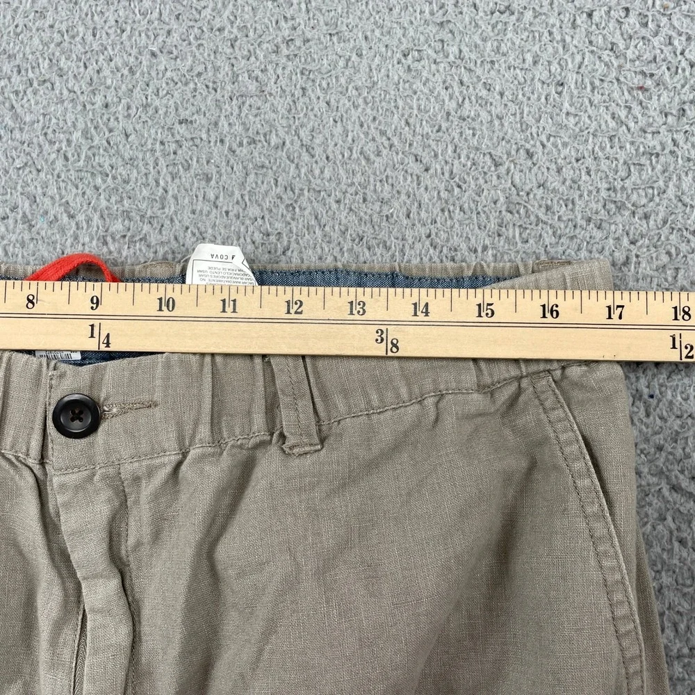 Cova Pants Mens XL Tan Linen Blend H15007 Casual Straight Leg Elastic Waist
